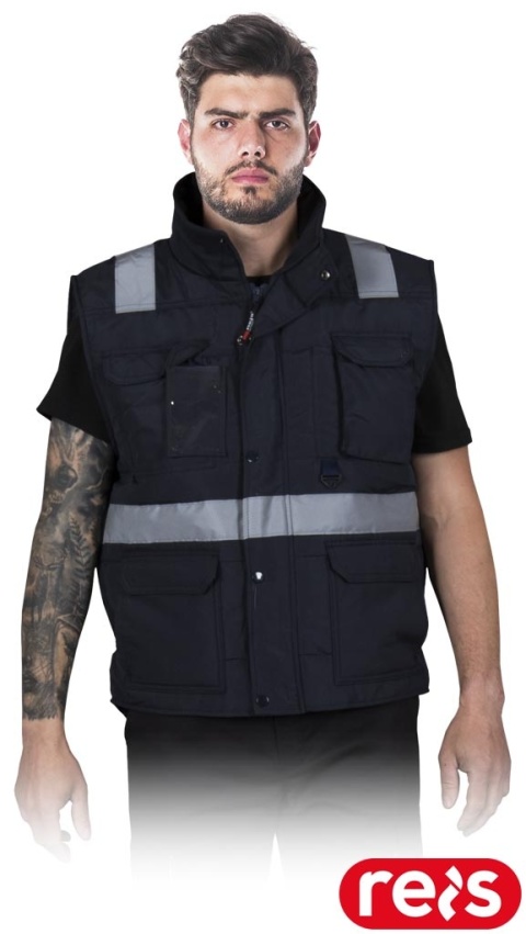 BEZRĘKAWNIK OCHRONNY OCIEPLANY KORMORAN-STR GRANATOWY