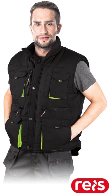 BEZRĘKAWNIK OCHRONNY OCIEPLANY KORMORAN2 CZARNO-SELEDYNOWY