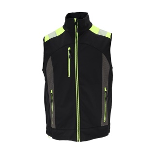 BEZRĘKAWNIK OCHRONNY SHELLVEST SOFTSHELL, MEMBRANA CZARNO-ZÓŁTY