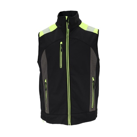 BEZRĘKAWNIK OCHRONNY SHELLVEST SOFTSHELL, MEMBRANA CZARNO-ZÓŁTY