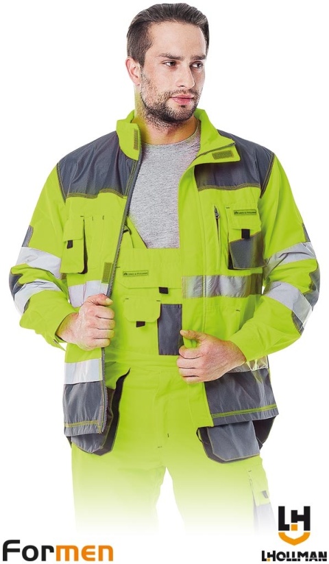 BLUZA OCHRONNA FORMEN FMNX PRZEDŁUŻANY TYŁ, ODBLASKI, ŻÓŁTO-SZARO-CZARNA