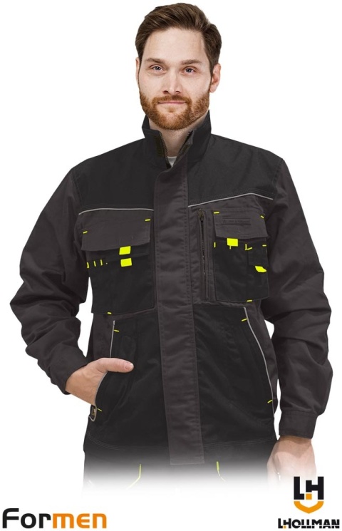 BLUZA OCHRONNA FORMEN REGULAR SZARO-CZARNO-ŻÓŁTA