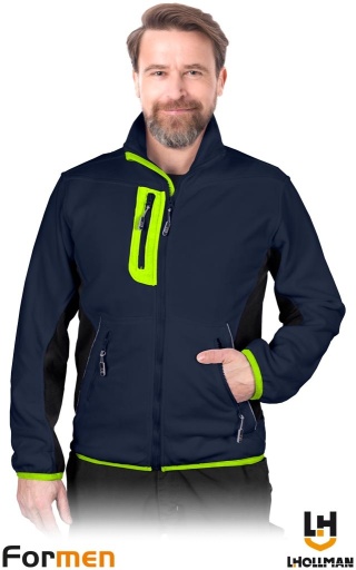 BLUZA Z POLARU OCHRONNA FMN POLAR FORMEN GRANATOWO-CZARNO-ŻÓŁTY