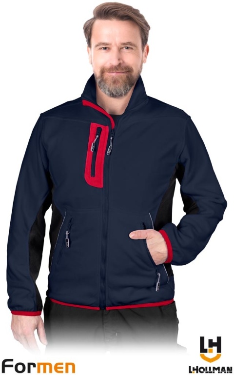 BLUZA Z POLARU OCHRONNA FMN POLAR FORMEN GRANATOWO-CZARNO-CZERWONY