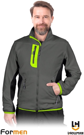 BLUZA Z POLARU OCHRONNA FMN POLAR FORMEN SZARO-CZARNO-ŻÓŁTY