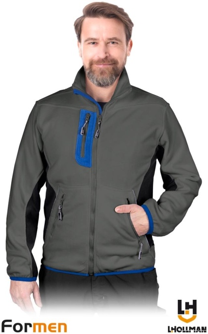 BLUZA Z POLARU OCHRONNA FMN POLAR FORMEN SZARO-CZARNO-NIEBIESKI