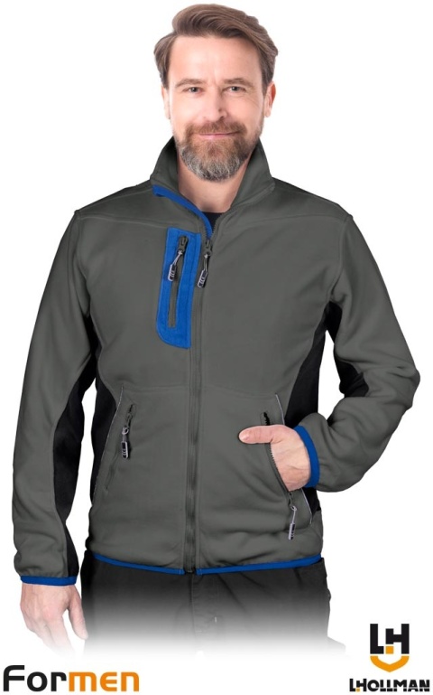 BLUZA Z POLARU OCHRONNA FMN POLAR FORMEN SZARO-CZARNO-NIEBIESKI