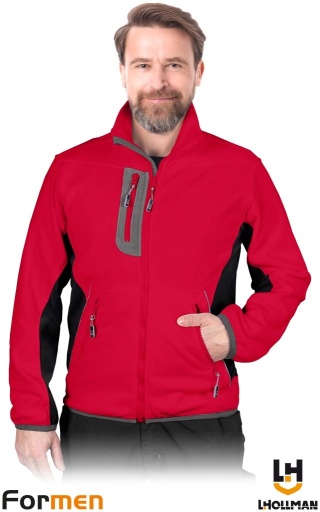 BLUZA Z POLARU OCHRONNA FMN POLAR FORMEN CZERWONO-CZARNO-SZARY