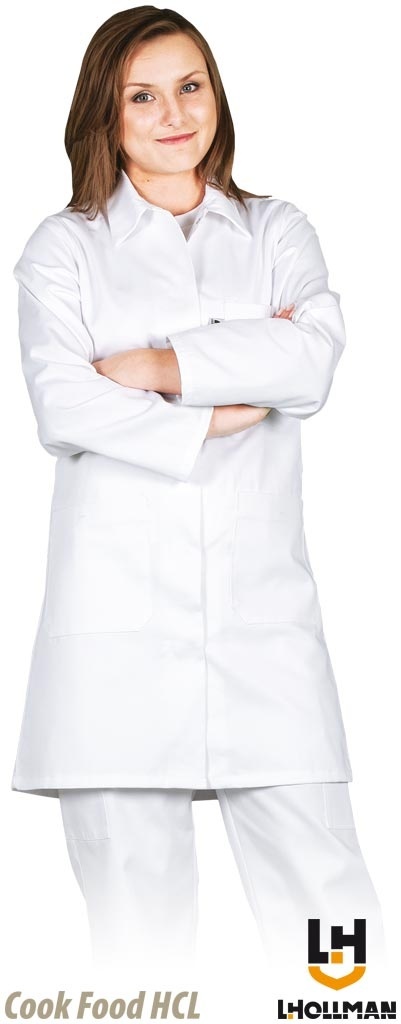 FARTUCH OCHRONNY DAMSKI HCL LABORATORIA BIAŁY