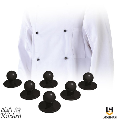 GUZIK CHEFER DO BLUZY KUCHARSKIEJ CZARNE