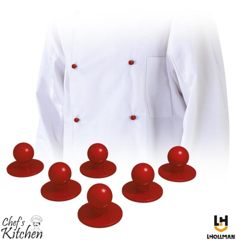GUZIK CHEFER DO BLUZY KUCHARSKIEJ CIEMNOCZERWONE