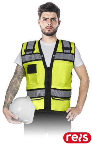 KAMIZELKA OSTRZEGAWCZA KOS-CONTROL SIATECZKOWA, ŻÓŁTO-CZARNA