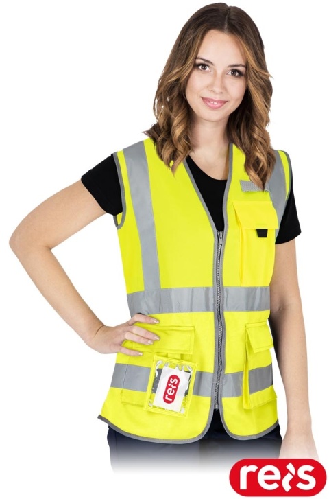 KAMIZELKA OSTRZEGAWCZA KOS-LADY, DAMSKA, NA RZEP ŻÓŁTA