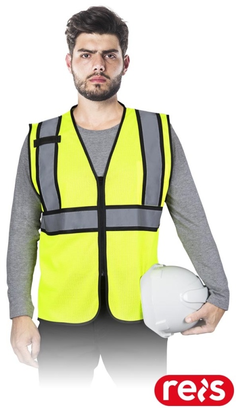 KAMIZELKA OSTRZEGAWCZA KOS-NETZ ŻÓŁTO-CZARNA Z SIATKI