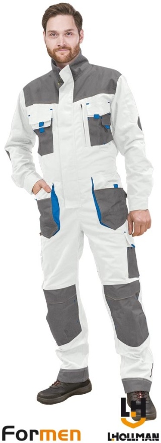 KOMBINEZON OCHRONNY FORMEN BIAŁO-SZARO-NIEBIESKI