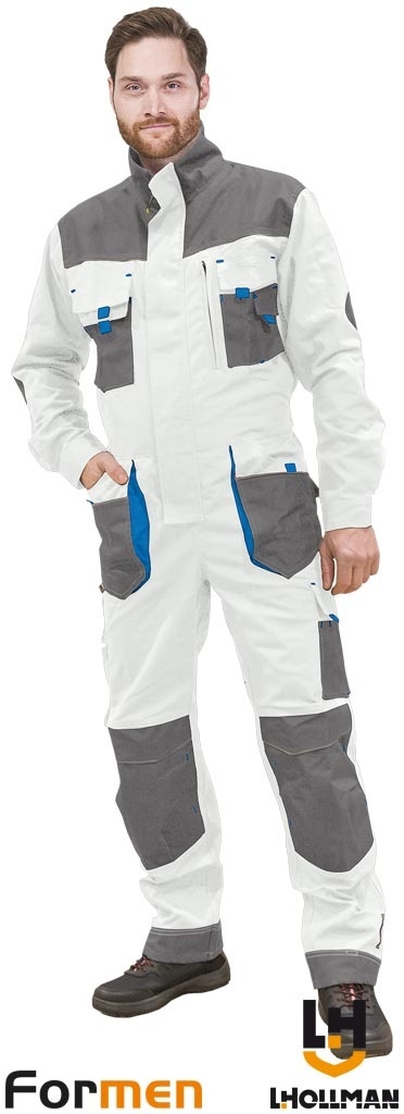 KOMBINEZON OCHRONNY FORMEN BIAŁO-SZARO-NIEBIESKI