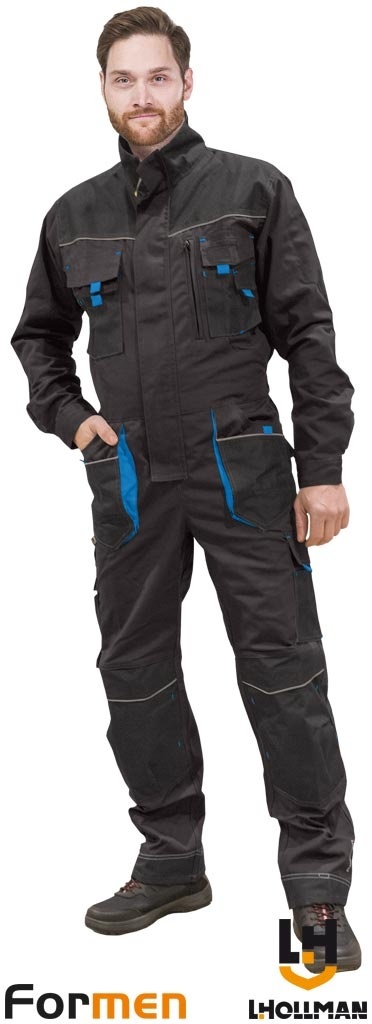 KOMBINEZON OCHRONNY FORMEN SZARO-CZARNO-NIEBIESKI