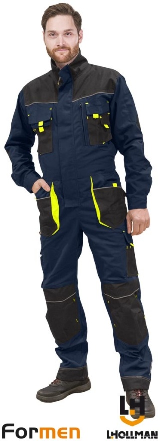 KOMBINEZON OCHRONNY FORMEN GRANATOWO-CZARNO-ŻÓŁTY