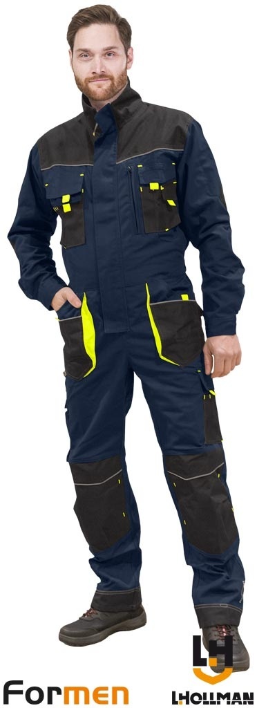 KOMBINEZON OCHRONNY FORMEN GRANATOWO-CZARNO-ŻÓŁTY