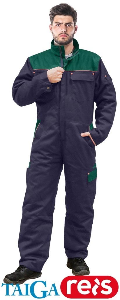 KOMBINEZON OCHRONNY OCIEPLANY TAIGA GRANATOWO-ZIELONY