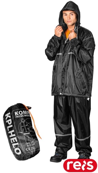 KOMPLET OCHRONNY PRZECIWDESZCZOWY KPLHELO KURTKA SPODNIE CZARNE