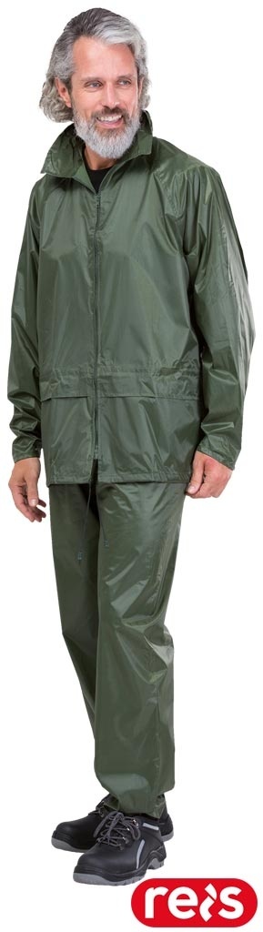 KOMPLET OCHRONNY PRZECIWDESZCZOWY KPL KURTKA I SPODNIE ZIELONE