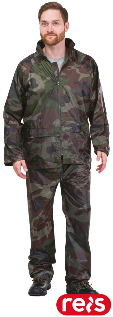 KOMPLET OCHRONNY PRZECIWDESZCZOWY KPL KURTKA I SPODNIE MORO