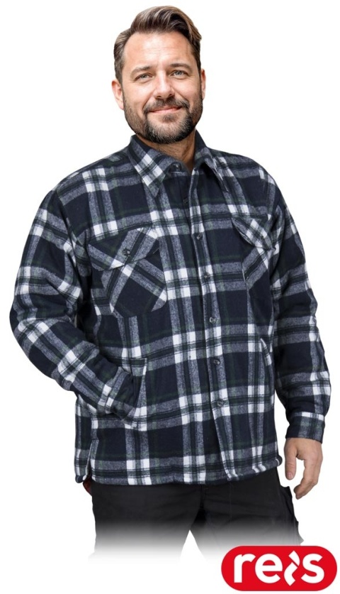 KOSZULA OCHRONNA OCIEPLANA KFTOP GRANATOWO-BIAŁA