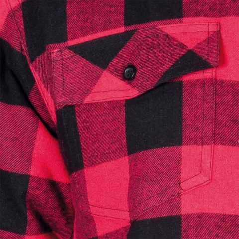 KOSZULA OCHRONNA OCIEPLANA KFWINHOOD, BAWEŁNIANA CZERWONO-CZARNA