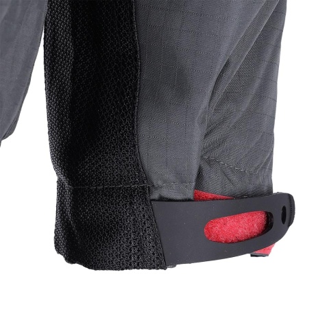 KURTKA OCHRONNA OCIEPLANA BSW 2W1 POLAR, ODPINANY KAPTUR I RĘKAWY, BEZRĘKAWNIK SZARO-CZARNO-CZERWONA