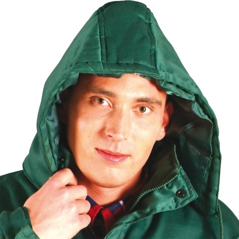 KURTKA OCHRONNA OCIEPLANA KMO-LONG PRZEDŁUŻANA, PIKOWANA PODSZEWKA, ZIELONA