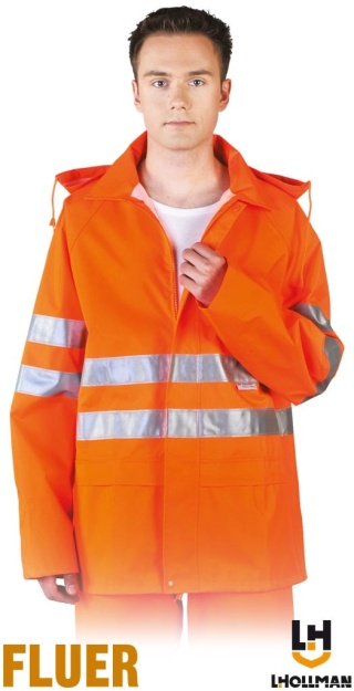 KURTKA OCHRONNA PRZECIWDESZCZOWA FLUER PRZECIWDESZCZOWA POMARAŃCZOWA