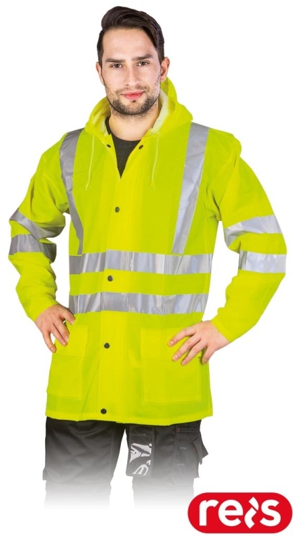 KURTKA OCHRONNA PRZECIWDESZCZOWA KPDPUFLUO ŻÓŁTA