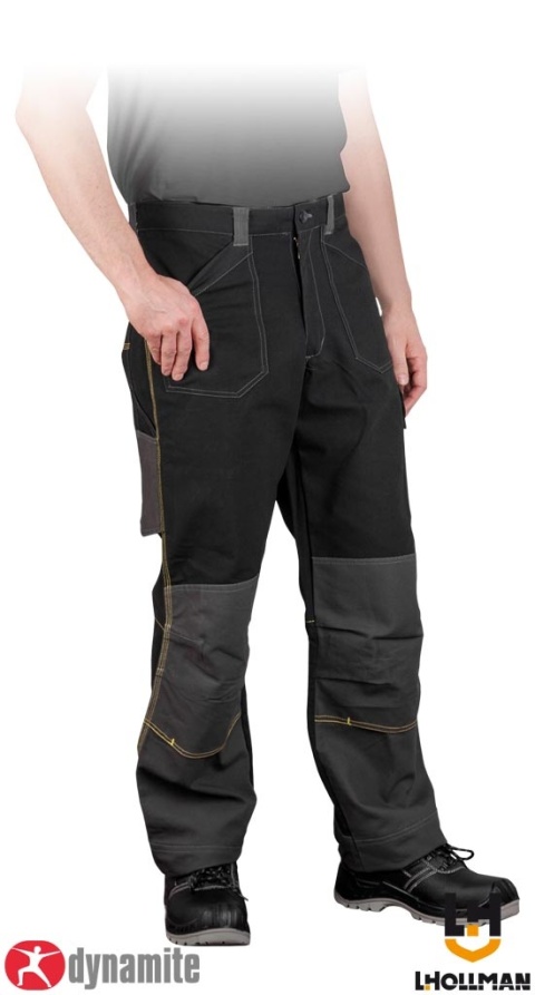 SPODNIE OCHRONNE DO PASA DYNAMITE REGULAR, BAWEŁNIANE, CZARNO-SZARE