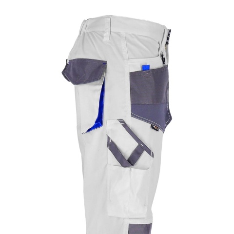 SPODNIE OCHRONNE DO PASA FORMEN SLIM KIESZENIE NA NAKOLANNIKI BIAŁO-SZARO-NIEBIESKIE
