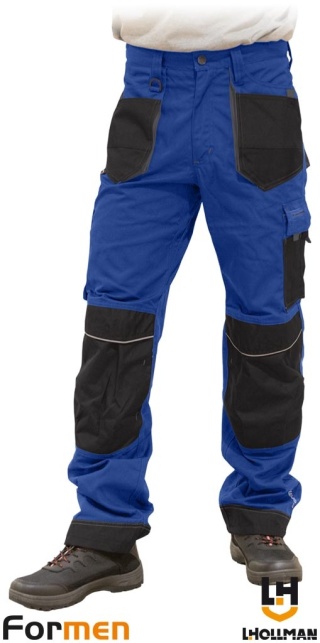 SPODNIE OCHRONNE DO PASA FORMEN CORDURA, KIESZENIE NA NAKOLANNIKI NIEBIESKO-CZARNO-SZARE