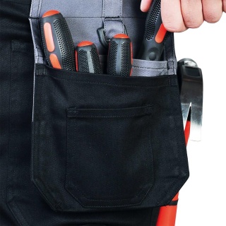 SPODNIE OCHRONNE DO PASA HARVER ODPORNE NA WYTARCIA, OLEJE I SMARY SZARO-CZARNE