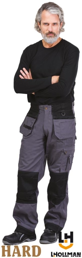 SPODNIE OCHRONNE DO PASA HARVER ODPORNE NA WYTARCIA, OLEJE I SMARY SZARO-CZARNE