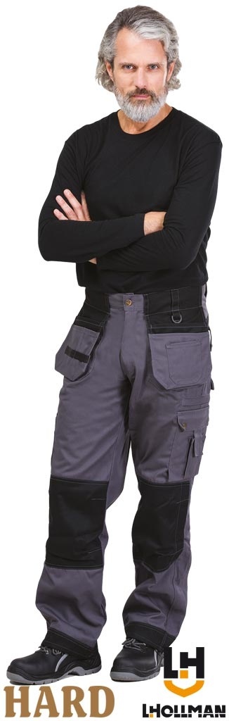 SPODNIE OCHRONNE DO PASA HARVER ODPORNE NA WYTARCIA, OLEJE I SMARY SZARO-CZARNE