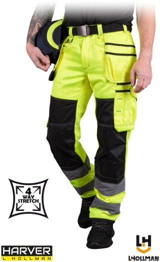 SPODNIE OCHRONNE DO PASA HAYTON ODBLASKI CZARNO-ŻÓŁTE