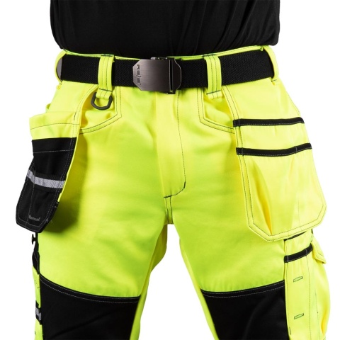 SPODNIE OCHRONNE DO PASA HAYTON ODBLASKI CZARNO-ŻÓŁTE