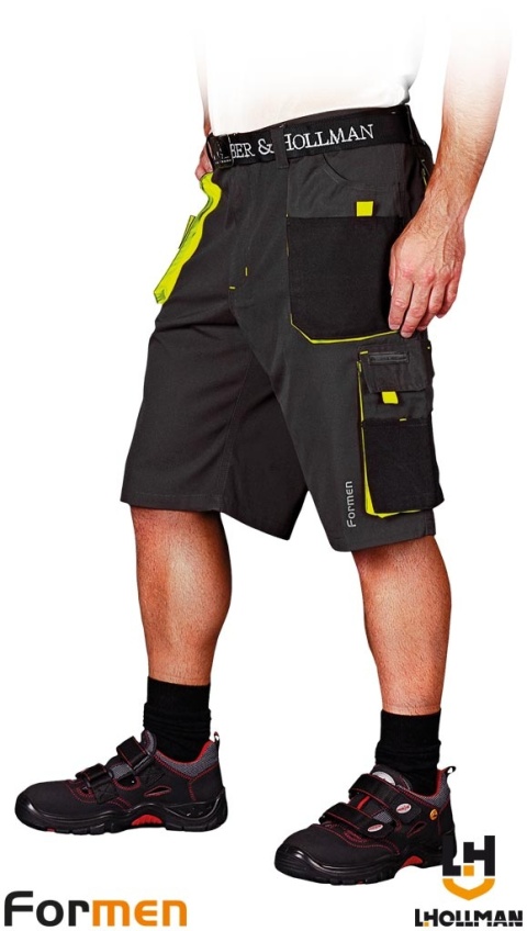 SPODNIE OCHRONNE DO PASA - KRÓTKIE FORMEN SZARO-CZARNO-ŻÓŁTE