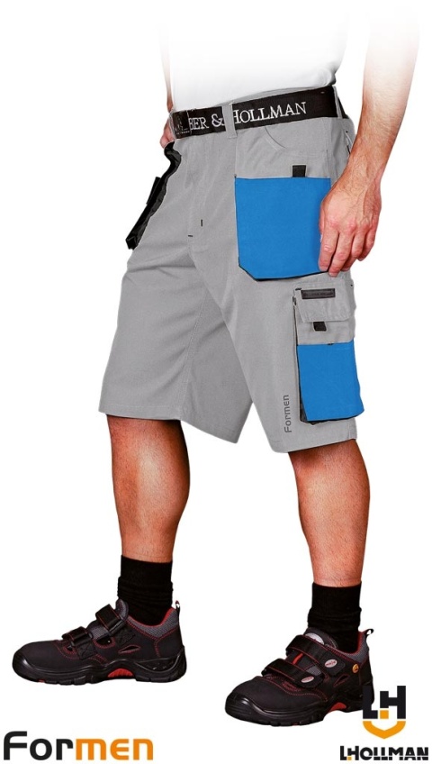 SPODNIE OCHRONNE DO PASA - KRÓTKIE FORMEN JASNOSZARO-NIEBIESKO-CZARNE