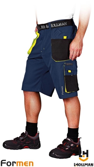 SPODNIE OCHRONNE DO PASA - KRÓTKIE FORMEN GRANATOWO-CZARNO-ŻÓŁTE