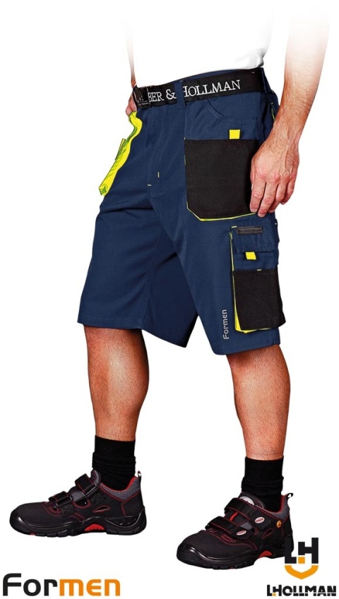 SPODNIE OCHRONNE DO PASA - KRÓTKIE FORMEN GRANATOWO-CZARNO-ŻÓŁTE