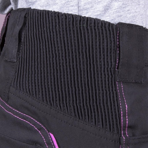 SPODNIE OCHRONNE DO PASA - KRÓTKIE FWN DAMSKIE, ODBLASKOWE ELEMENTY CZARNO-RÓŻOWE