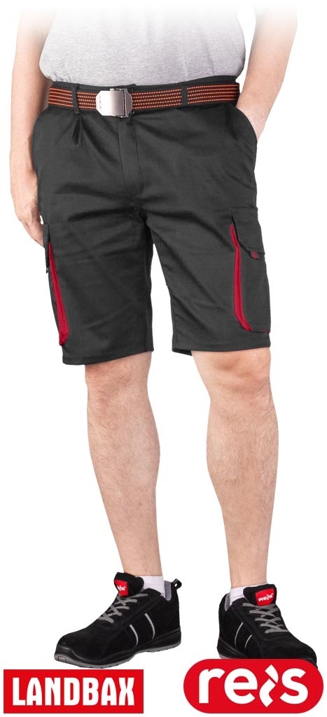 SPODNIE OCHRONNE DO PASA - KRÓTKIE LAND CZARNO-CZERWONE