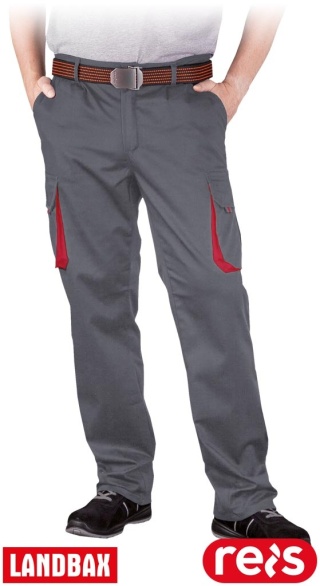 SPODNIE OCHRONNE DO PASA LAND SZARO-CZERWONE