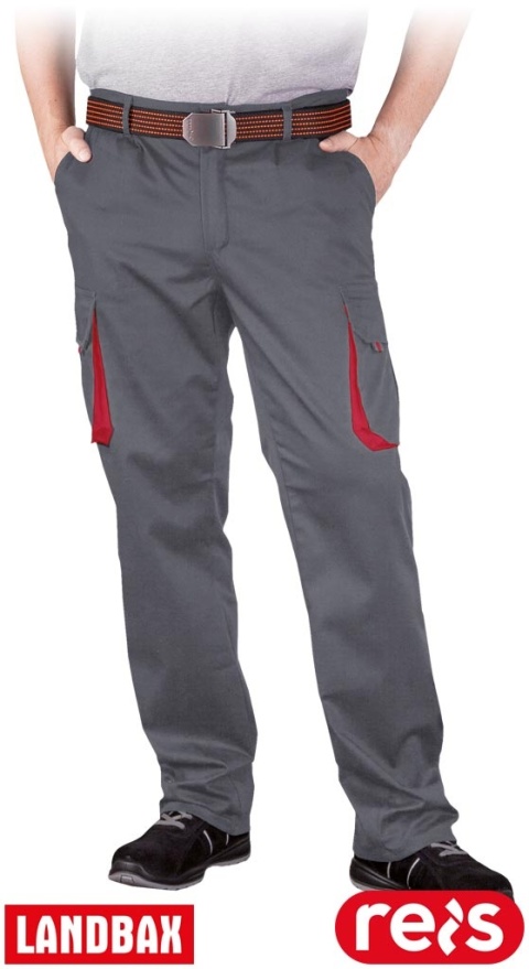 SPODNIE OCHRONNE DO PASA LAND SZARO-CZERWONE