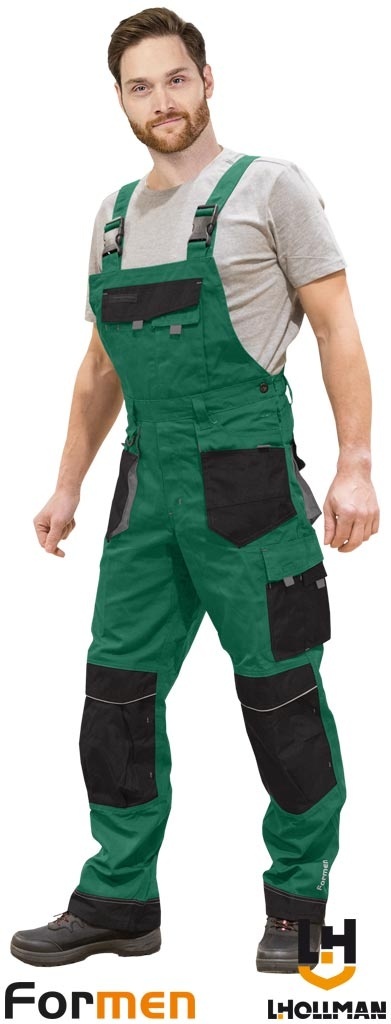 SPODNIE OCHRONNE OGRODNICZKI FORMEN ZIELONO-CZARNO-SZARE